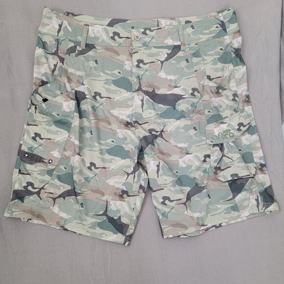 AFTCO Other - AFTCO‎ Camo Cargo Fishing Sz 42 Water Repellent Short Boat Outdoor Lightweight